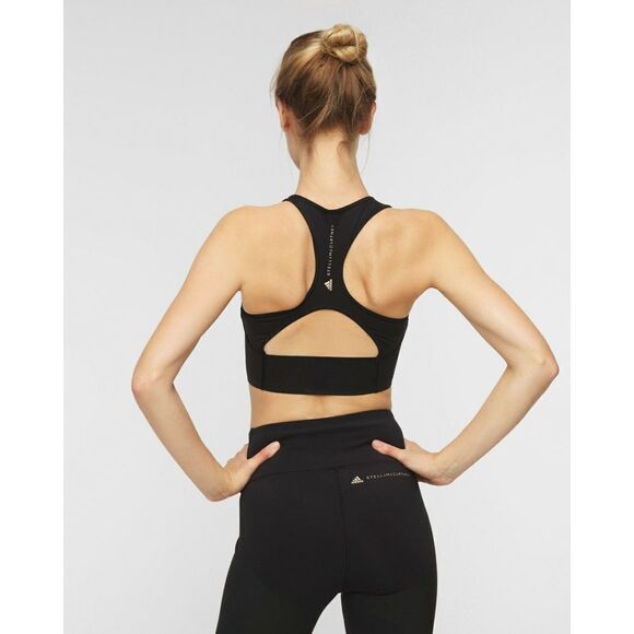 adidas x Stella McCartney Women Sz 2XS Black TruePurpose Crop Top Sports Bra - Picture 7 of 7